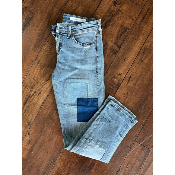 Anthropologie Pilcro & The Letterpress Women's Patchwork Slim Boyfriend Jeans 26 - Picture 9 of 12